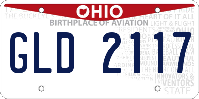 OH license plate GLD2117