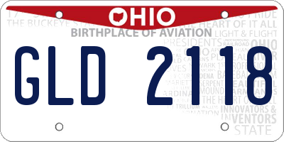 OH license plate GLD2118