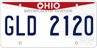 OH license plate GLD2120