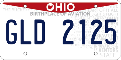 OH license plate GLD2125