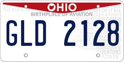 OH license plate GLD2128