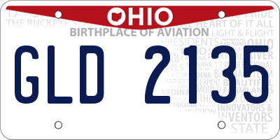 OH license plate GLD2135
