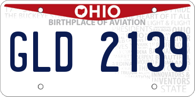 OH license plate GLD2139