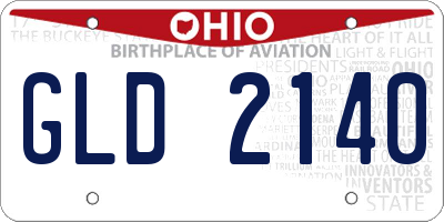 OH license plate GLD2140