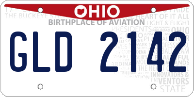OH license plate GLD2142