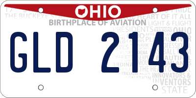 OH license plate GLD2143