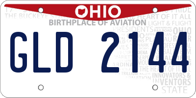 OH license plate GLD2144