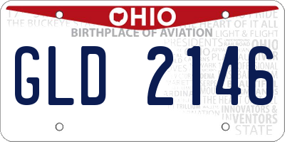OH license plate GLD2146