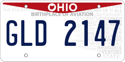 OH license plate GLD2147