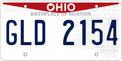 OH license plate GLD2154