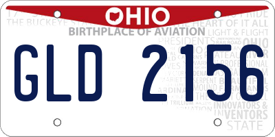 OH license plate GLD2156