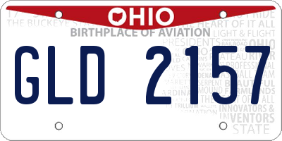 OH license plate GLD2157