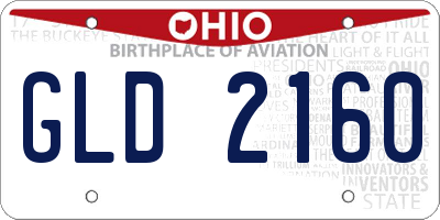 OH license plate GLD2160