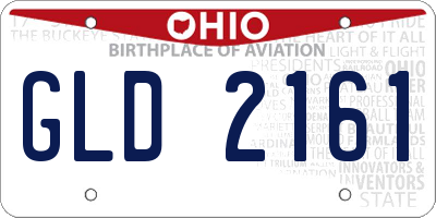 OH license plate GLD2161