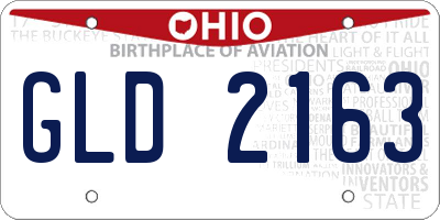 OH license plate GLD2163