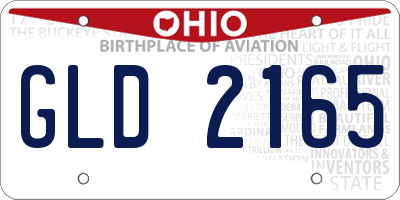 OH license plate GLD2165