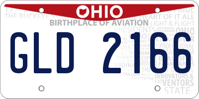 OH license plate GLD2166