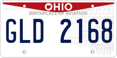 OH license plate GLD2168