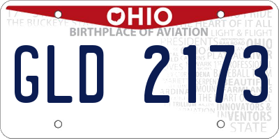 OH license plate GLD2173