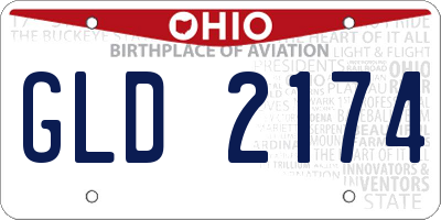 OH license plate GLD2174