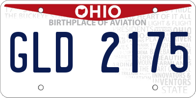 OH license plate GLD2175