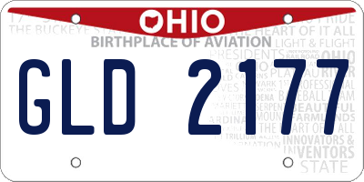 OH license plate GLD2177