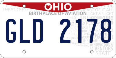 OH license plate GLD2178