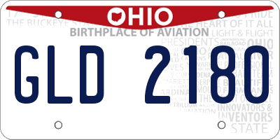 OH license plate GLD2180