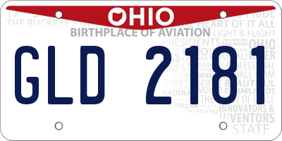 OH license plate GLD2181