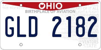 OH license plate GLD2182