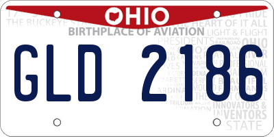 OH license plate GLD2186