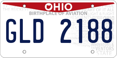 OH license plate GLD2188