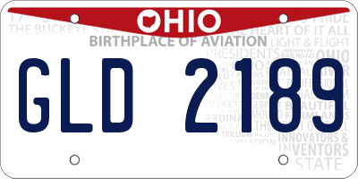 OH license plate GLD2189