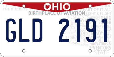 OH license plate GLD2191