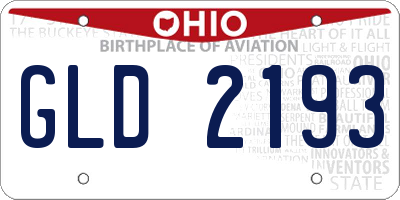 OH license plate GLD2193
