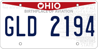 OH license plate GLD2194