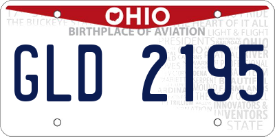 OH license plate GLD2195