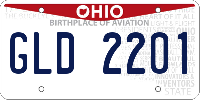 OH license plate GLD2201