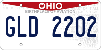 OH license plate GLD2202