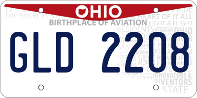 OH license plate GLD2208
