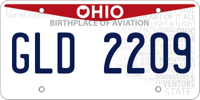 OH license plate GLD2209