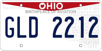OH license plate GLD2212