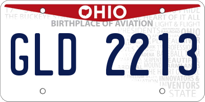 OH license plate GLD2213