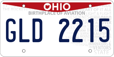 OH license plate GLD2215