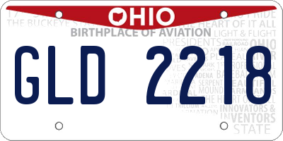 OH license plate GLD2218