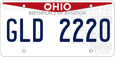 OH license plate GLD2220