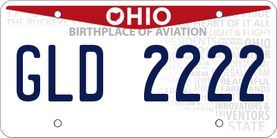 OH license plate GLD2222