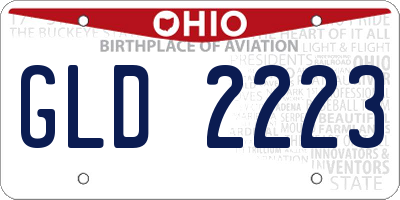 OH license plate GLD2223