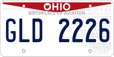 OH license plate GLD2226