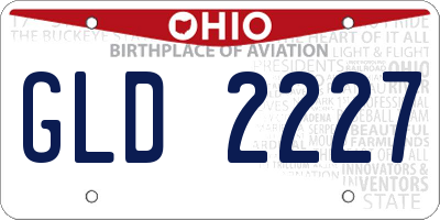 OH license plate GLD2227